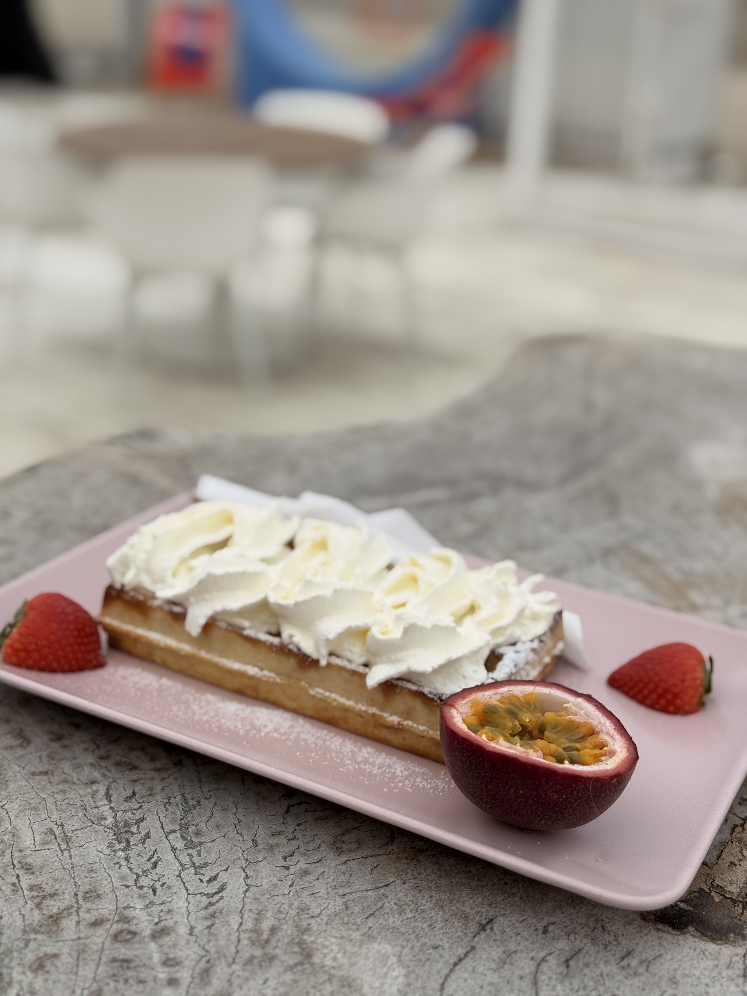 Belgian waffle + whipped cream